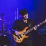 Bassist Mat Fieldes playing with Rocktopia, a show that blends the best classic rock with opera and classical.